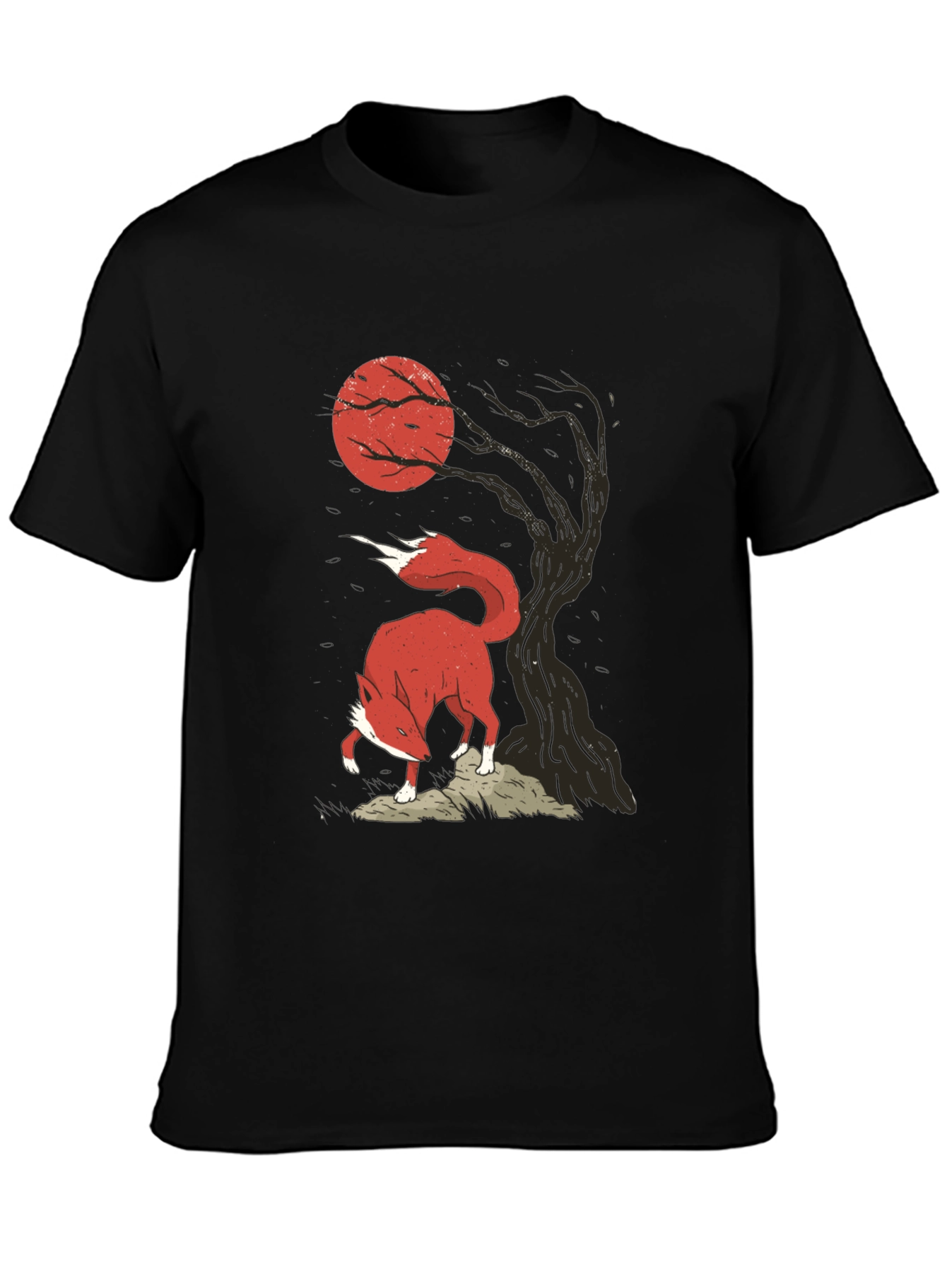 Fox & Moon Graphic Tee - Stylish Mens T-Shirt