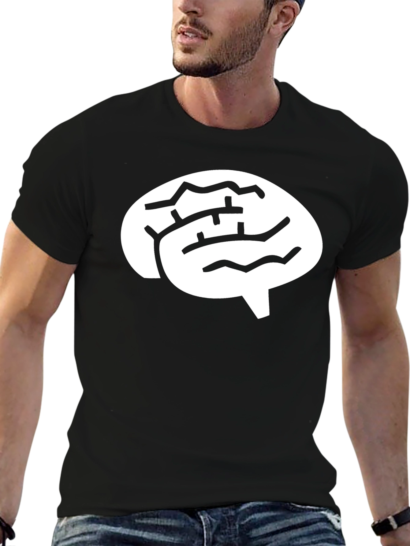 Brain Graphic Black T-Shirt - Unisex Design