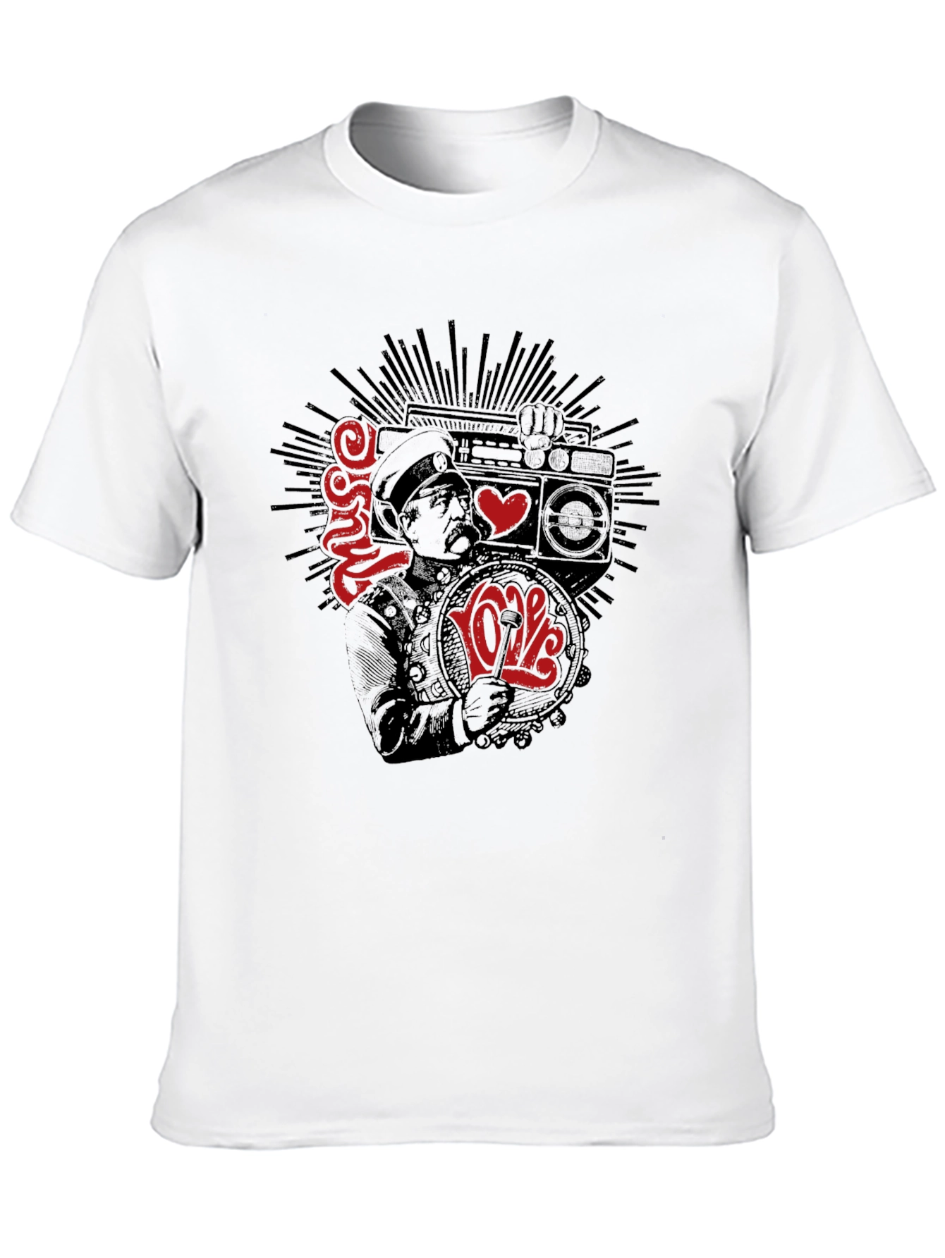 Music Love Tee - Mens Black Graphic T-Shirt
