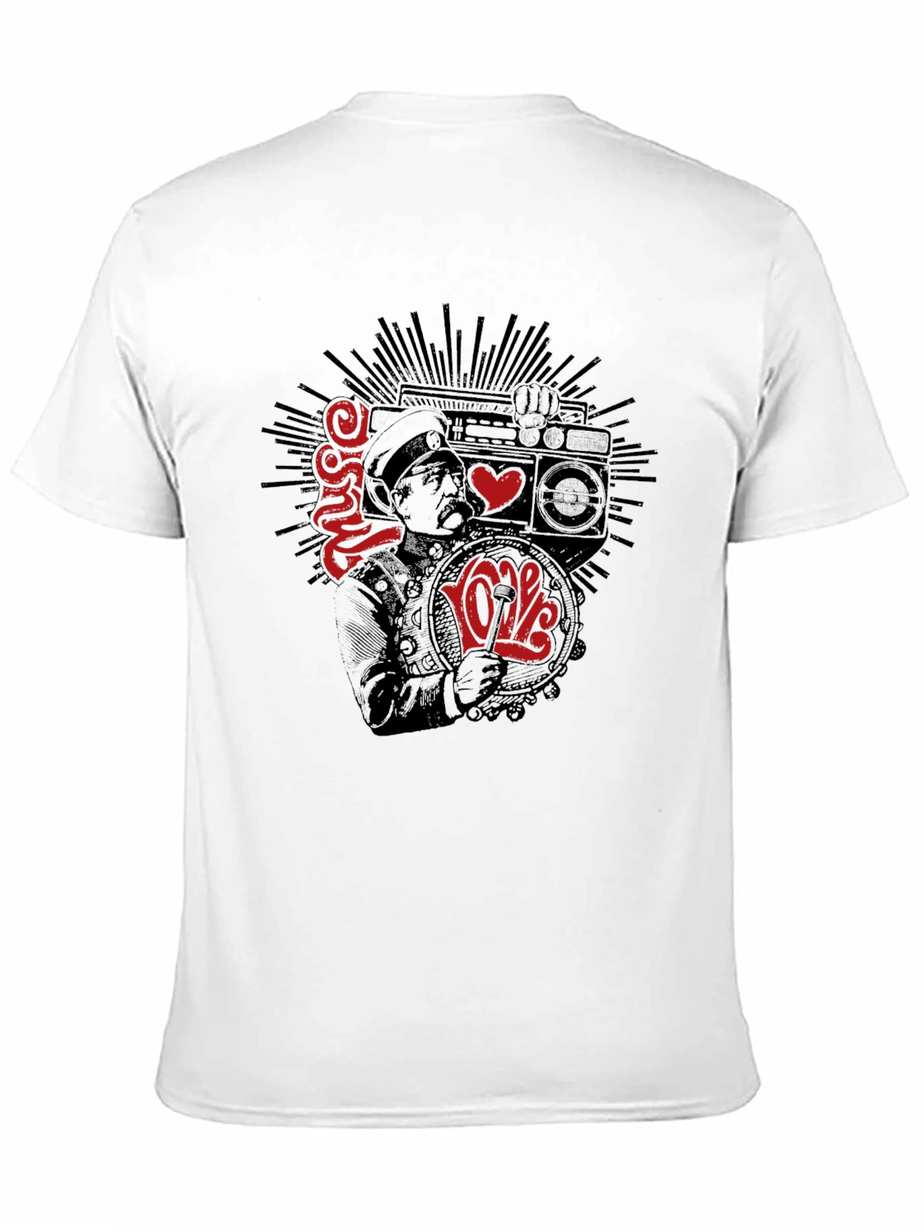 Music Love Tee - Mens Black Graphic T-Shirt