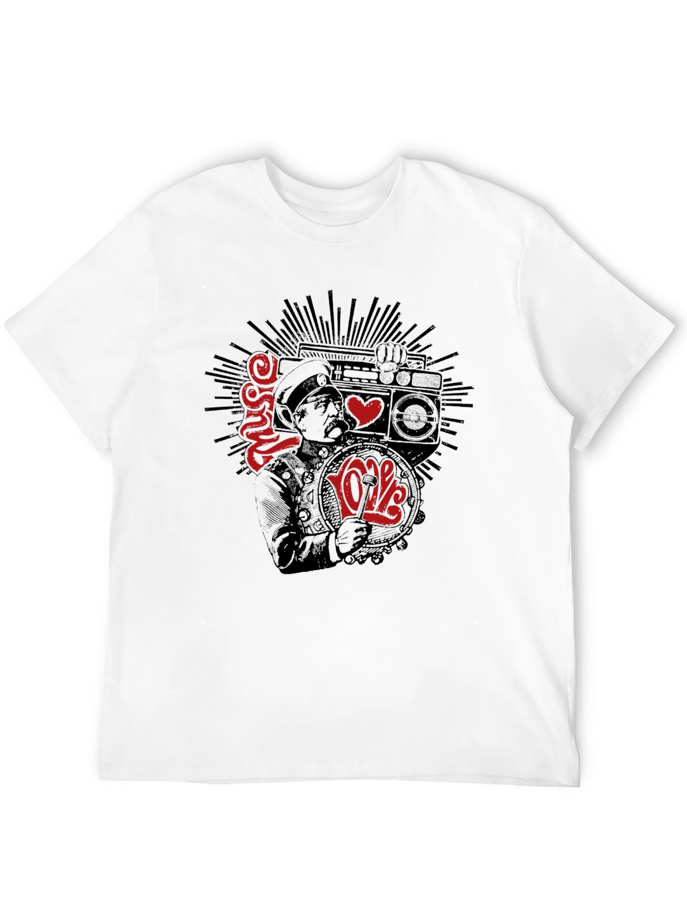 Music Love Tee - Mens Black Graphic T-Shirt
