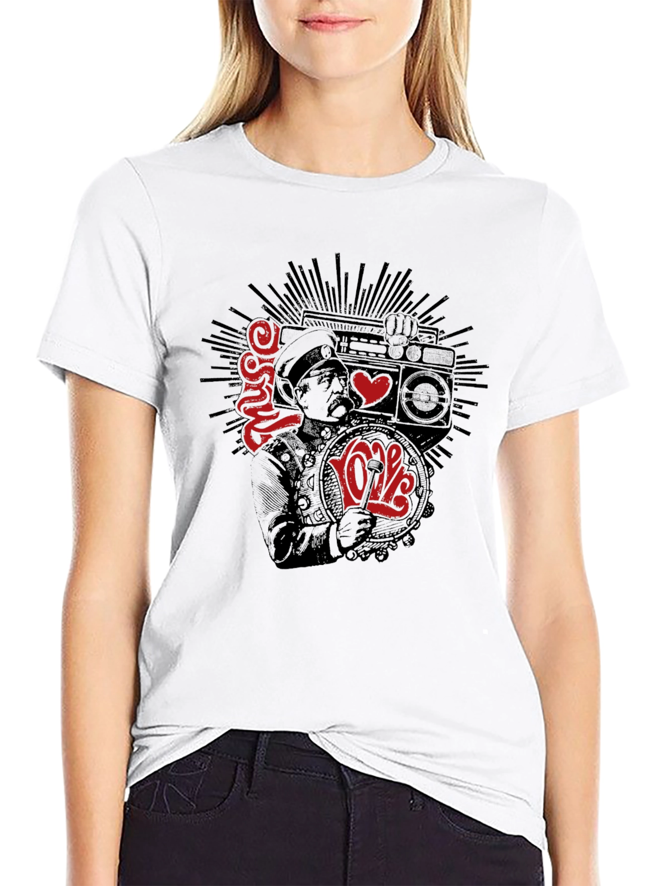 Music Love Tee - Mens Black Graphic T-Shirt