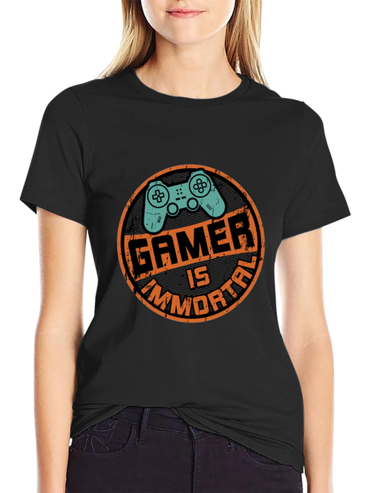 Gamer Is Immortal Black Graphic Tee
