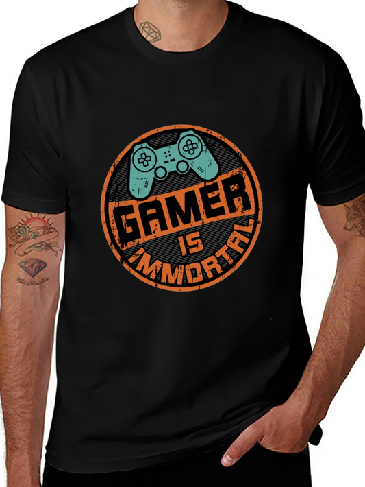 Gamer Is Immortal Black Graphic Tee
