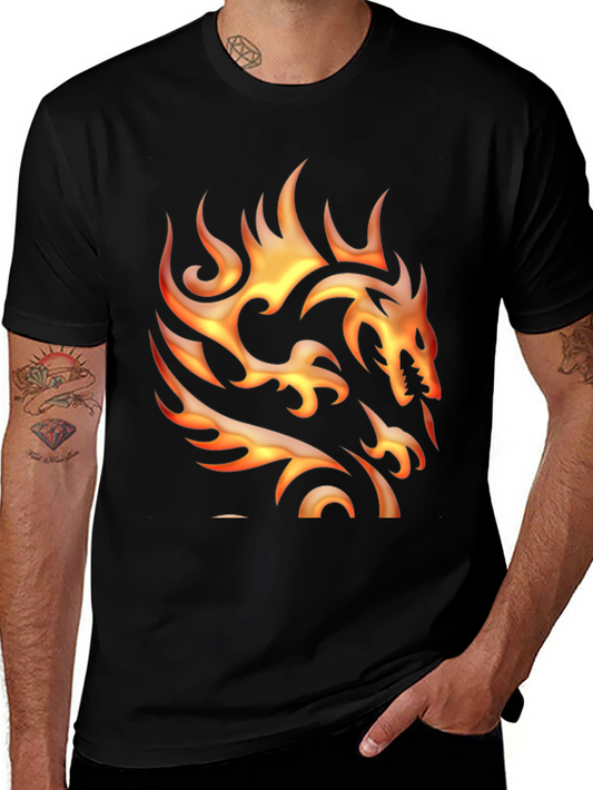 Flaming Dragon Graphic Tee - Bold Style