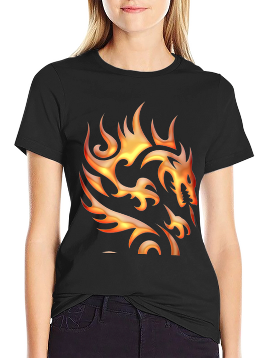 Flaming Dragon Graphic Tee - Bold Style