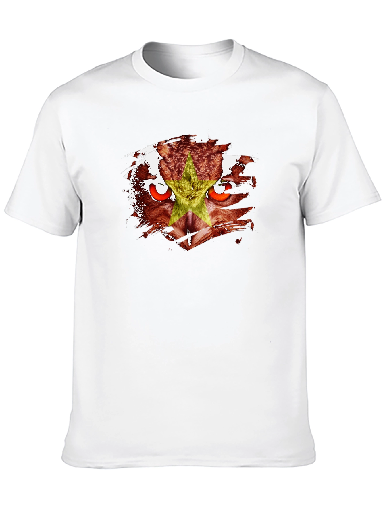 Vietnam Flag Owl Black T-Shirt