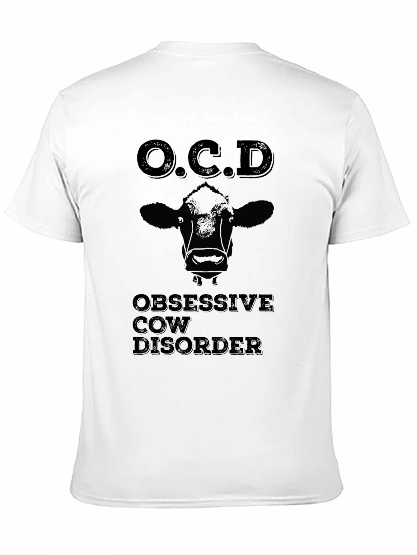O.C.D. Obsessive Cow Disorder Black T-Shirt