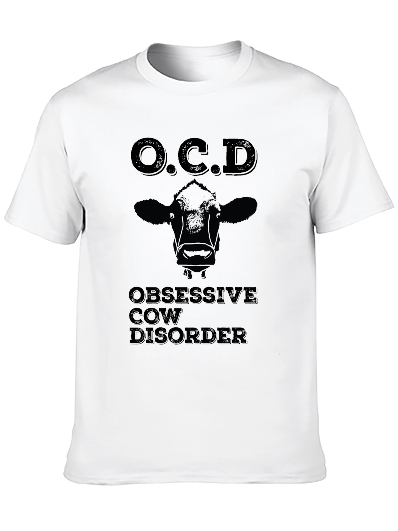 O.C.D. Obsessive Cow Disorder Black T-Shirt