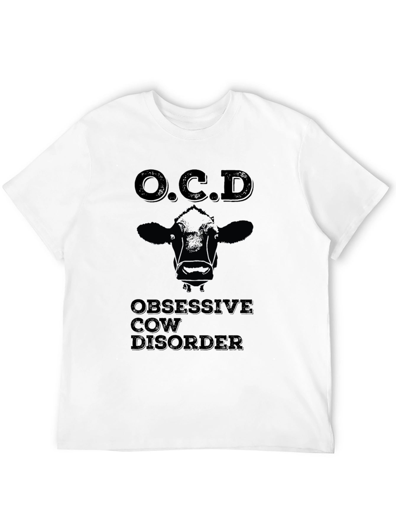 O.C.D. Obsessive Cow Disorder Black T-Shirt