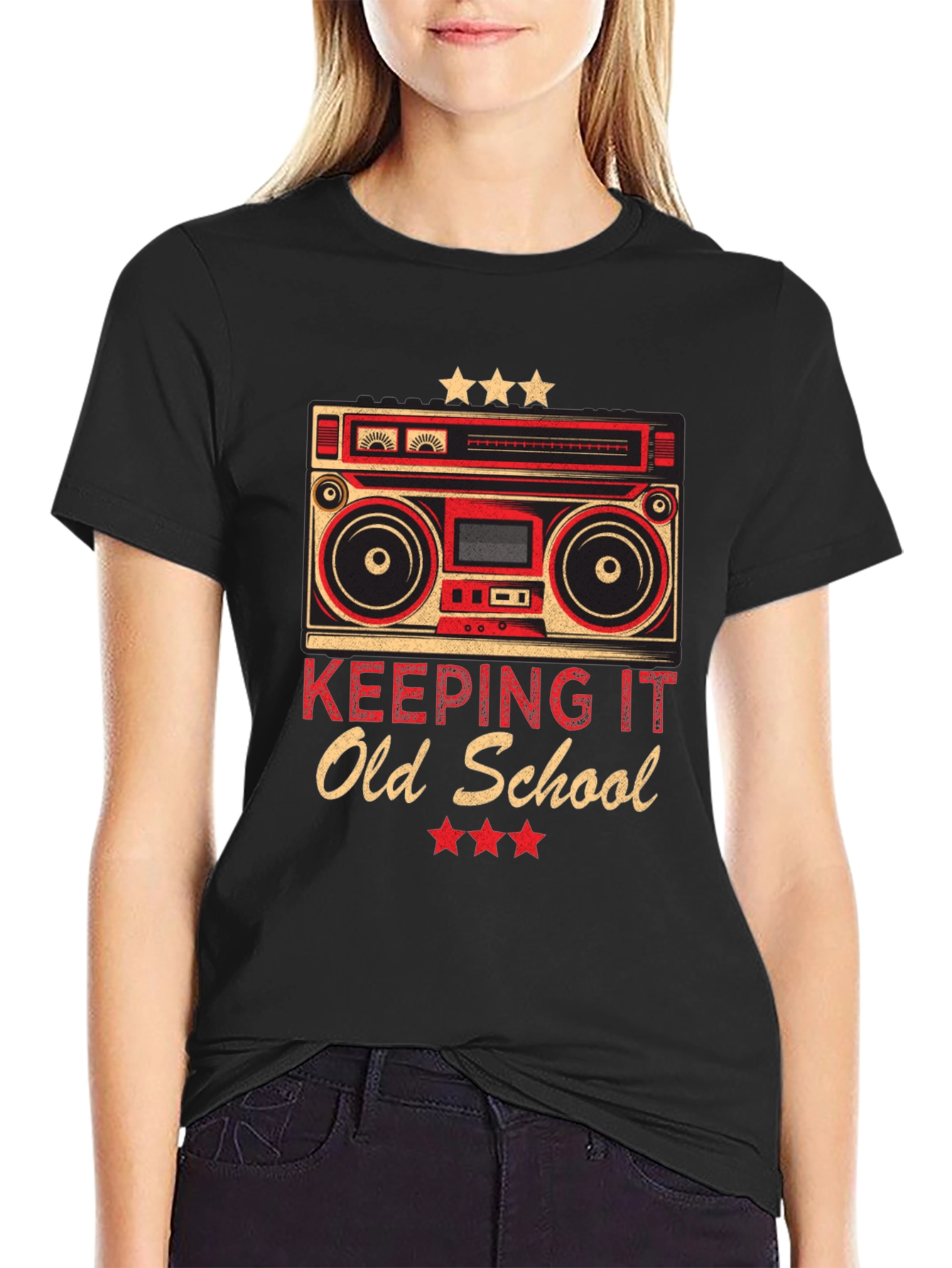 Retro Boombox Old School Graphic T-Shirt