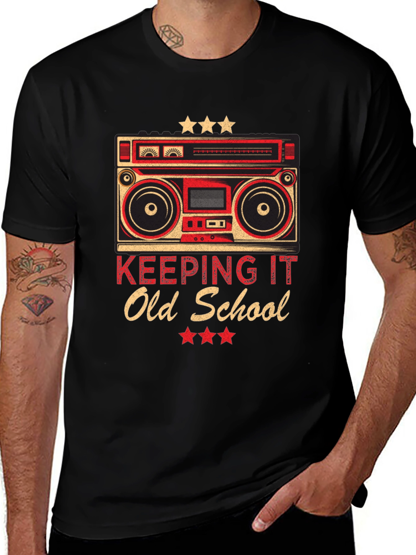 Retro Boombox Old School Graphic T-Shirt
