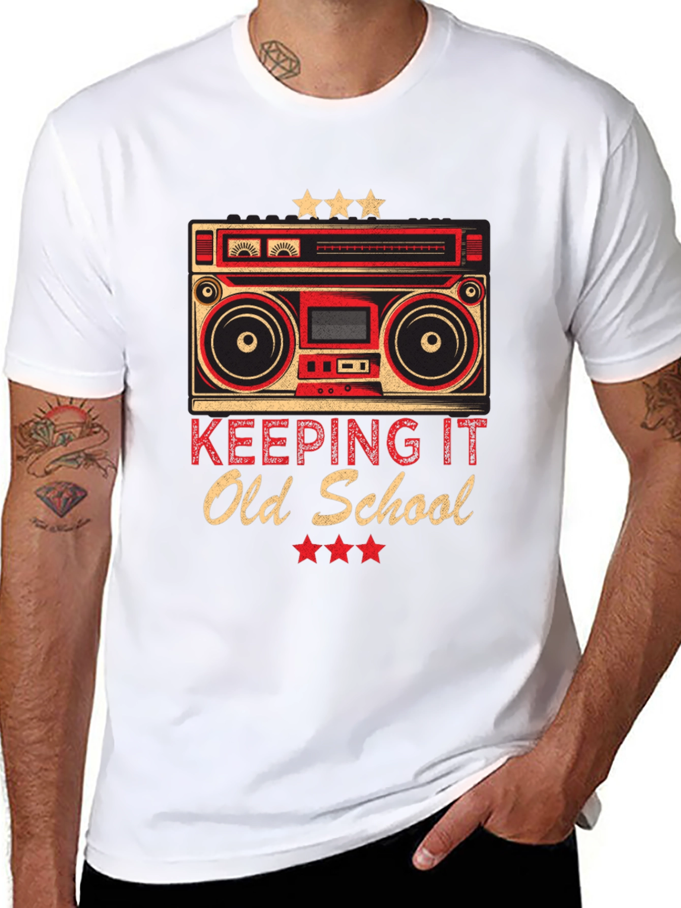 Retro Boombox Old School Graphic T-Shirt