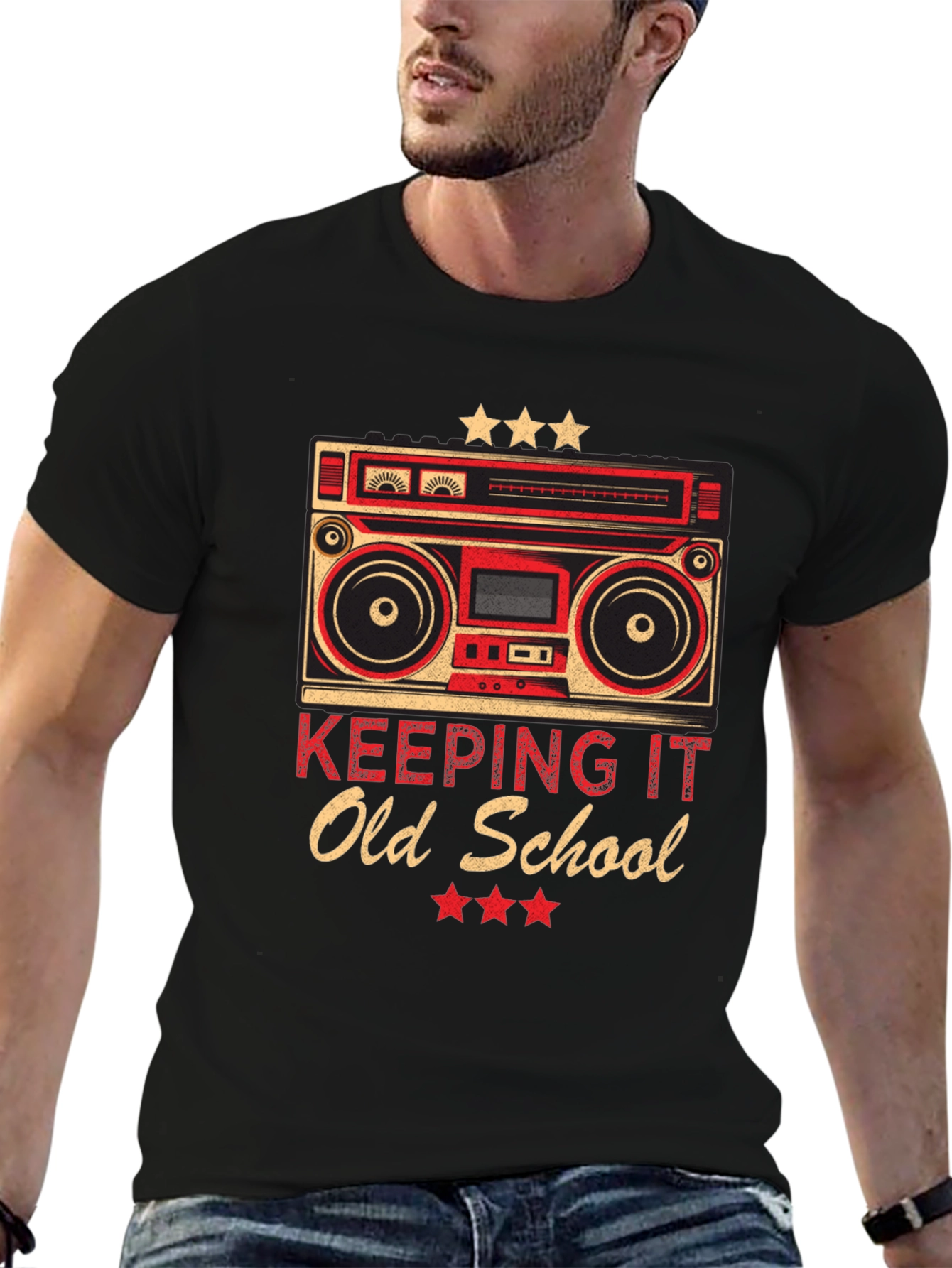Retro Boombox Old School Graphic T-Shirt