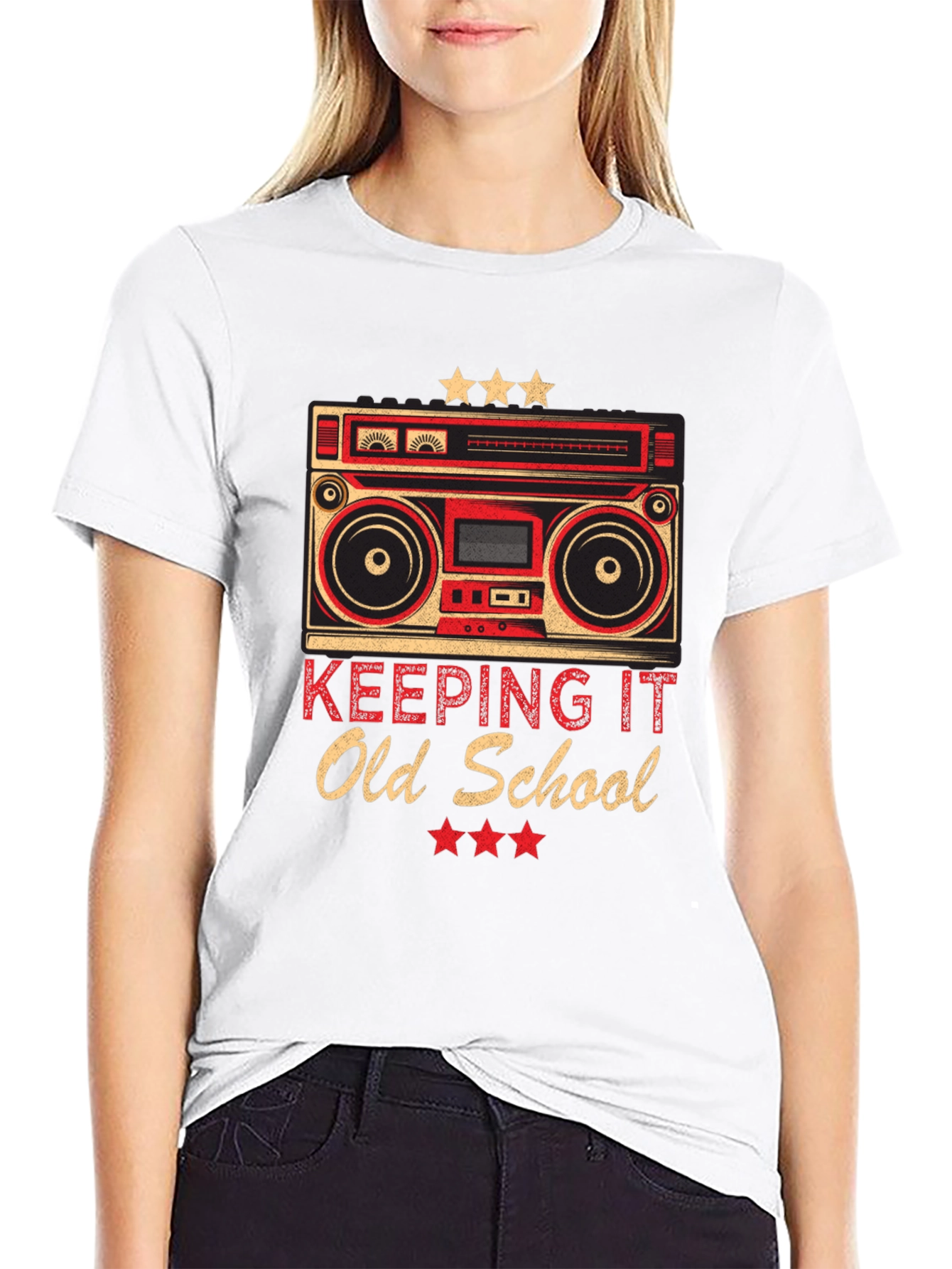 Retro Boombox Old School Graphic T-Shirt