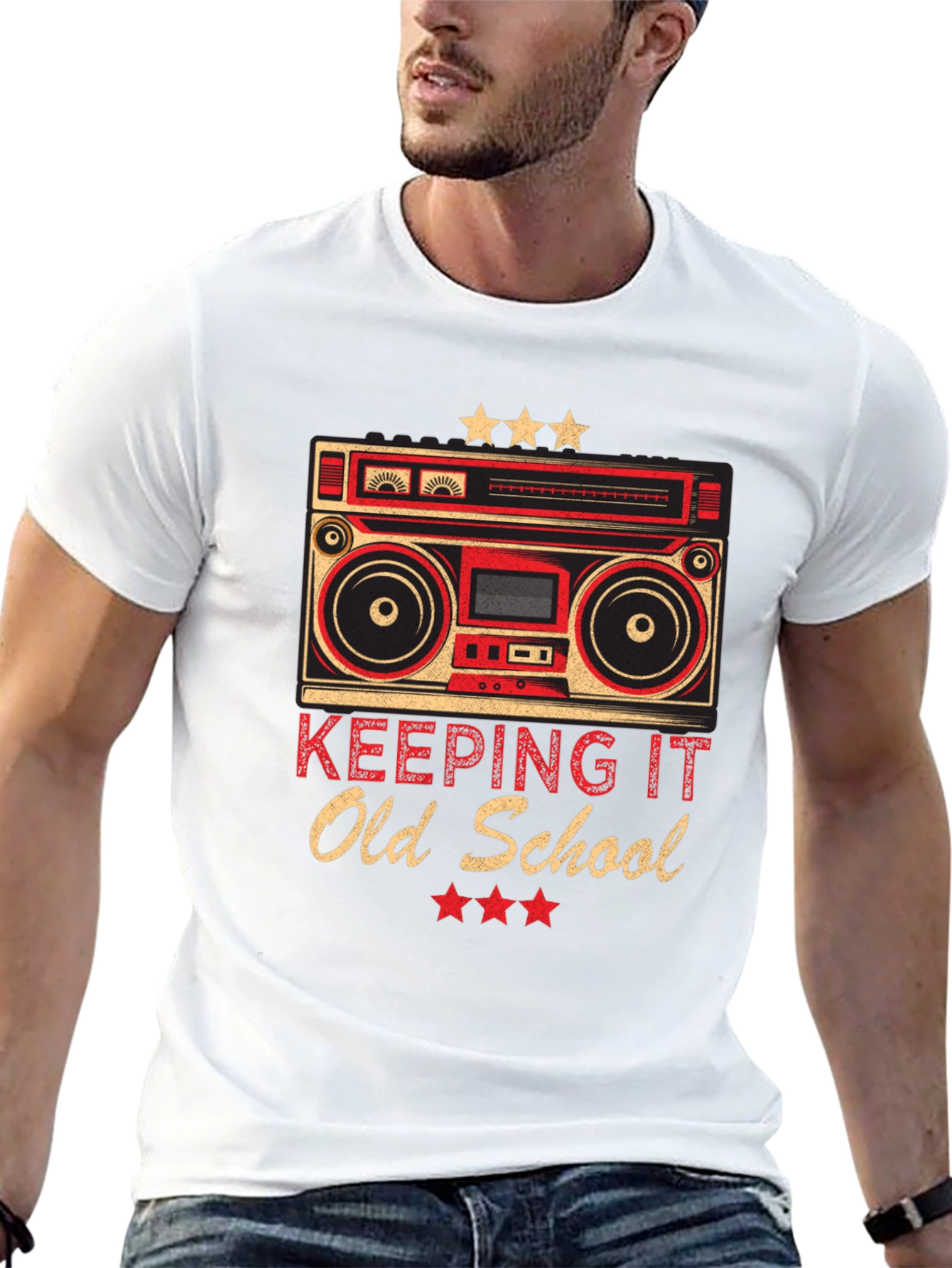Retro Boombox Old School Graphic T-Shirt