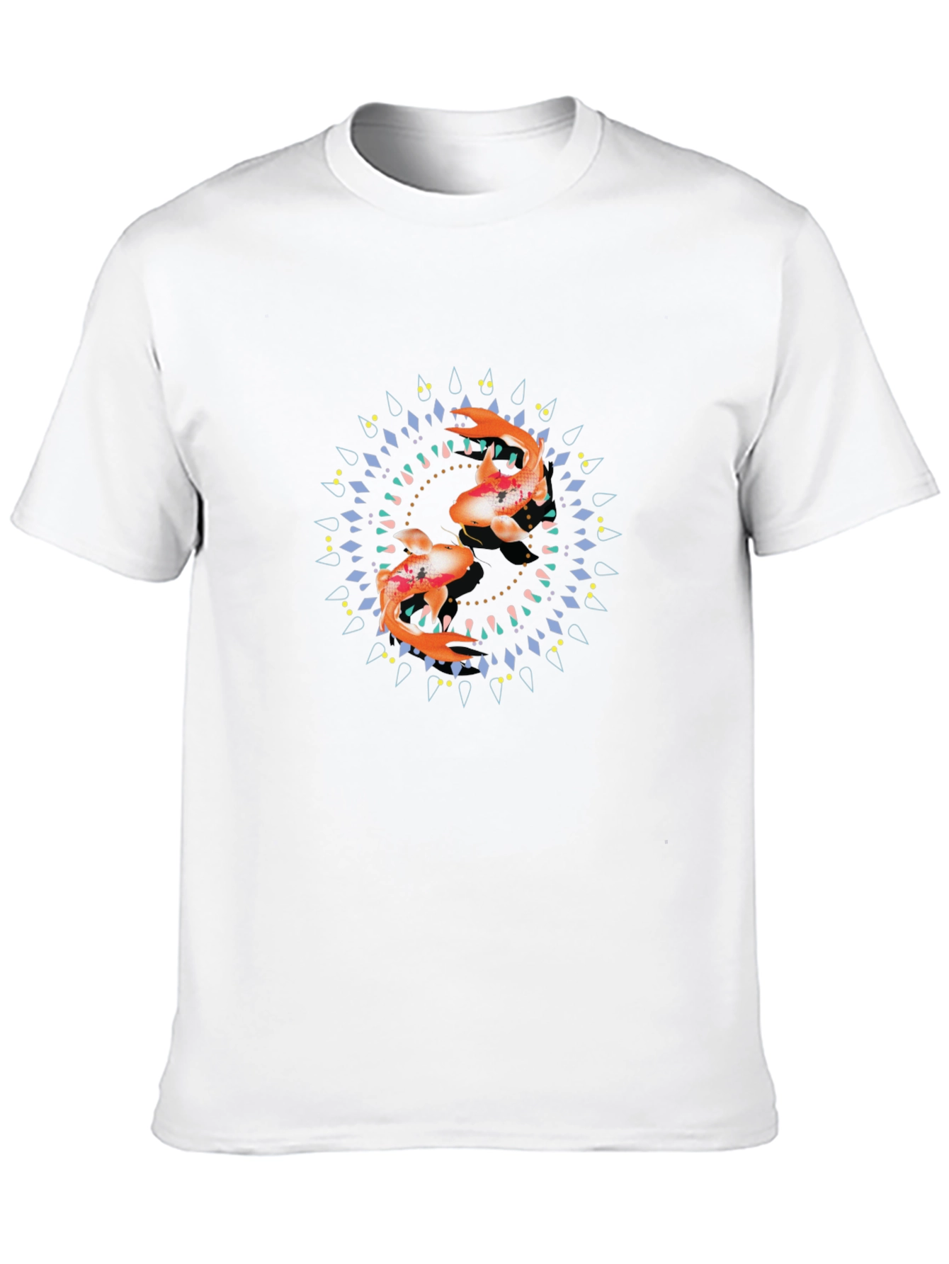 Koi Fish Mandala Black Graphic Tee