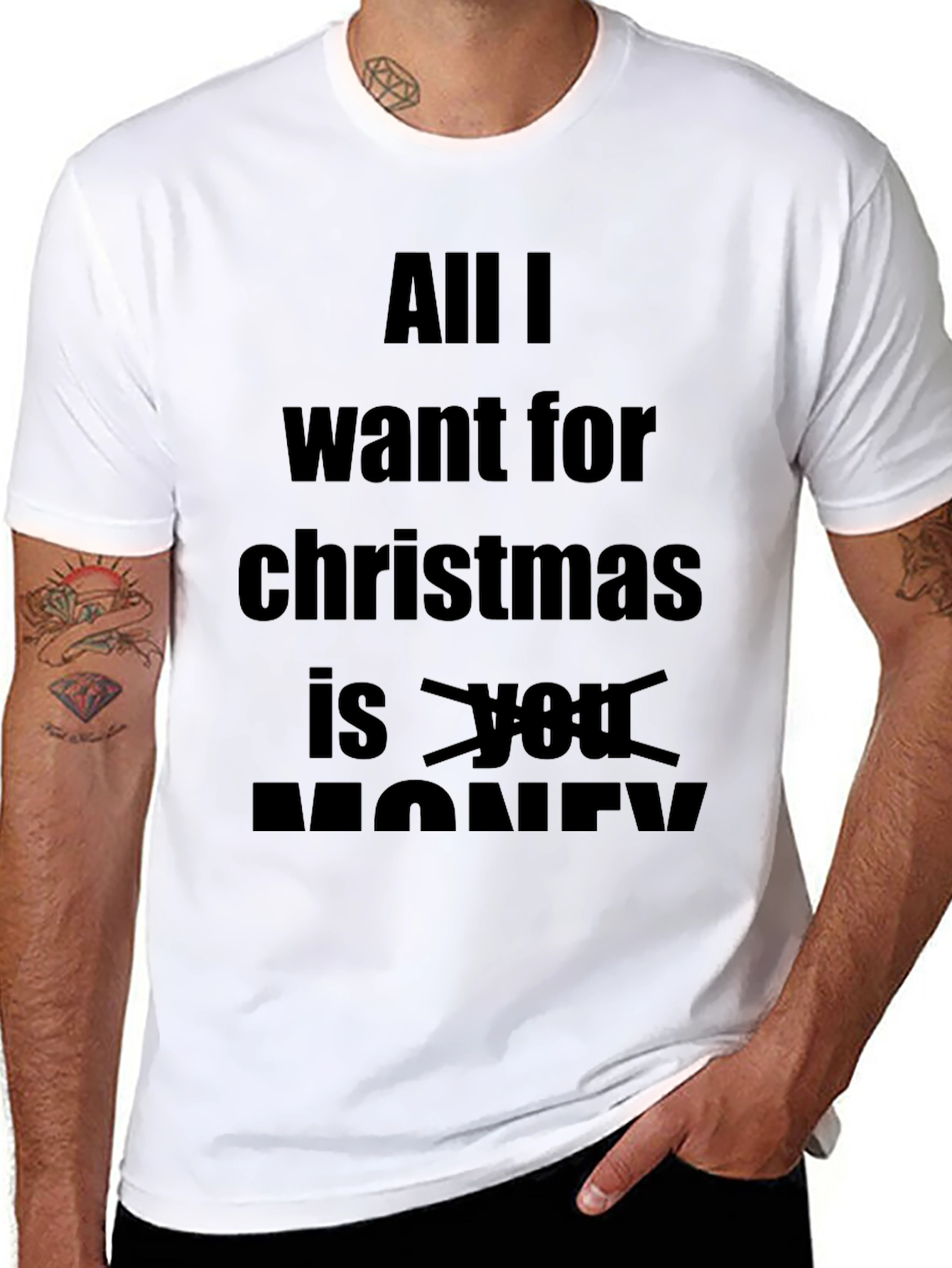 Funny Christmas T-Shirt - All I Want Is Money