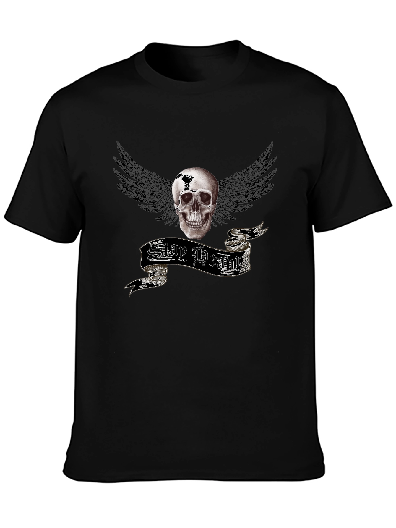 Stay Heavy Skull Winged Graphic Tee