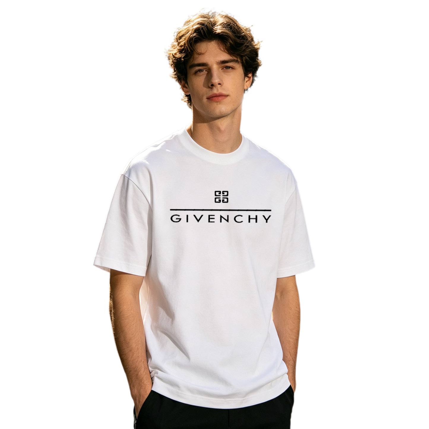 Unisex Classic 4G Square Logo GIVENCHY Letter Print Crew Neck T-Shirt Oversized Casual Basic Short Sleeve Tee Multiple Colors Available