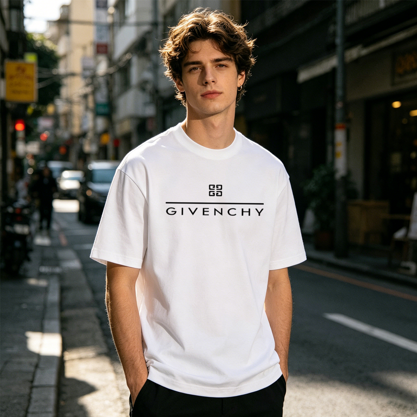 Unisex Classic 4G Square Logo GIVENCHY Letter Print Crew Neck T-Shirt Oversized Casual Basic Short Sleeve Tee Multiple Colors Available