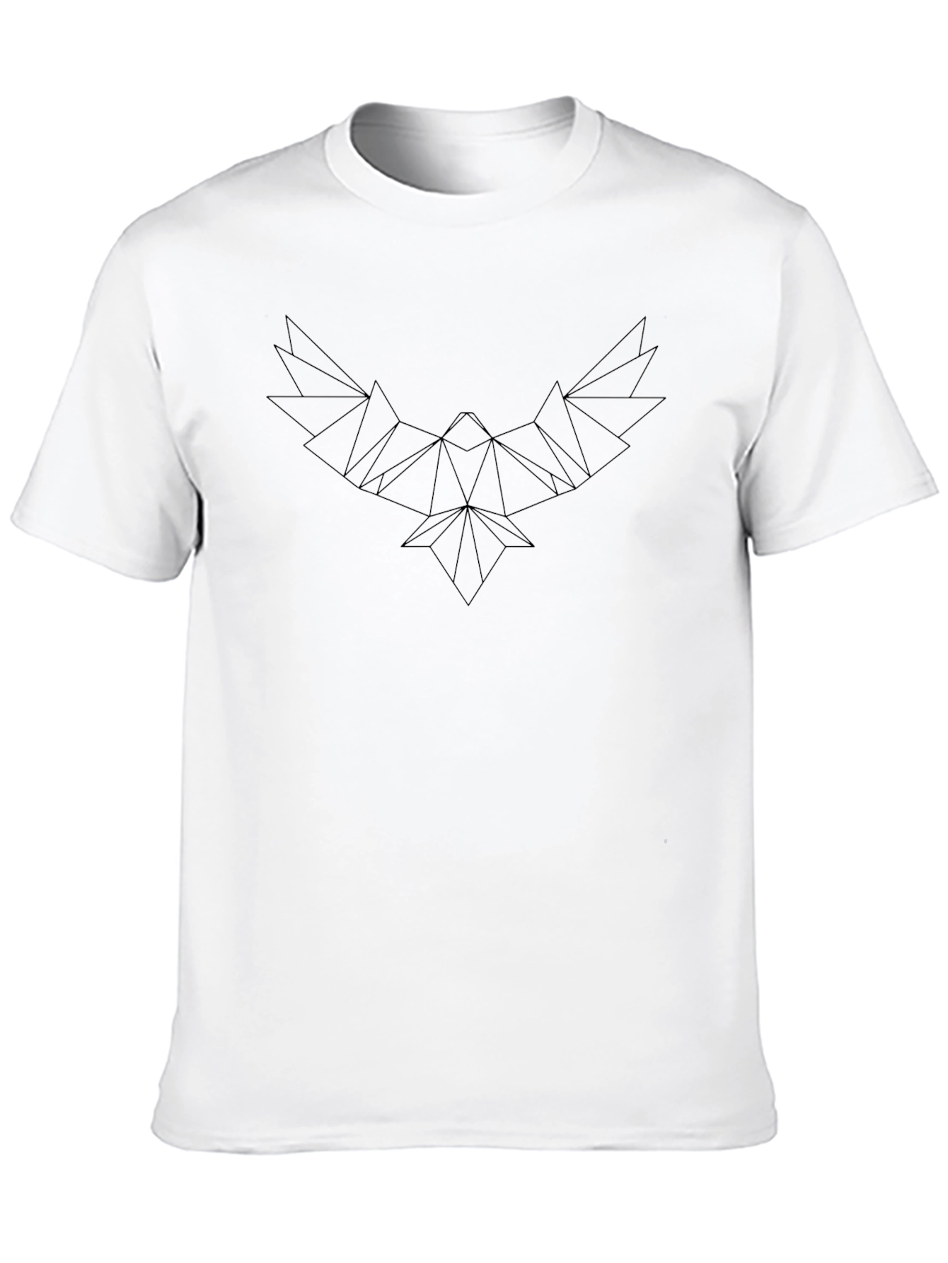 Geometric Bird Graphic Tee - Modern Black T-Shirt
