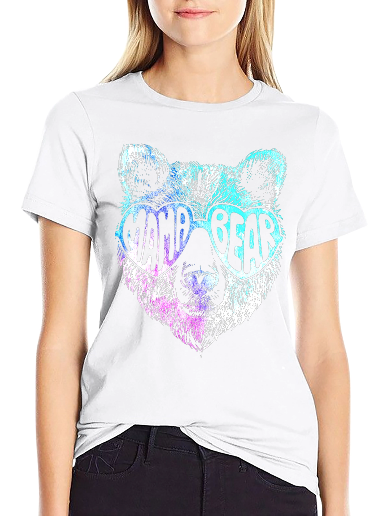 Mama Bear Graphic T-Shirt - Cool Bear with Sunglasses