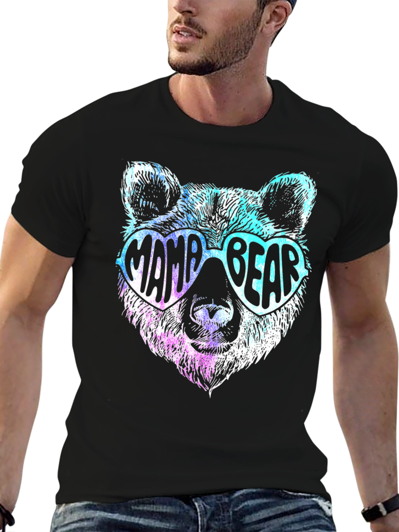 Mama Bear Graphic T-Shirt - Cool Bear with Sunglasses