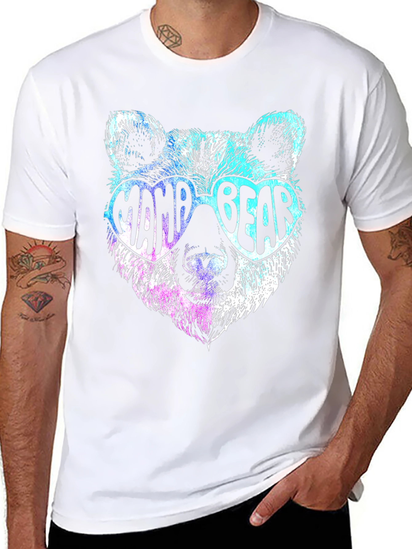 Mama Bear Graphic T-Shirt - Cool Bear with Sunglasses