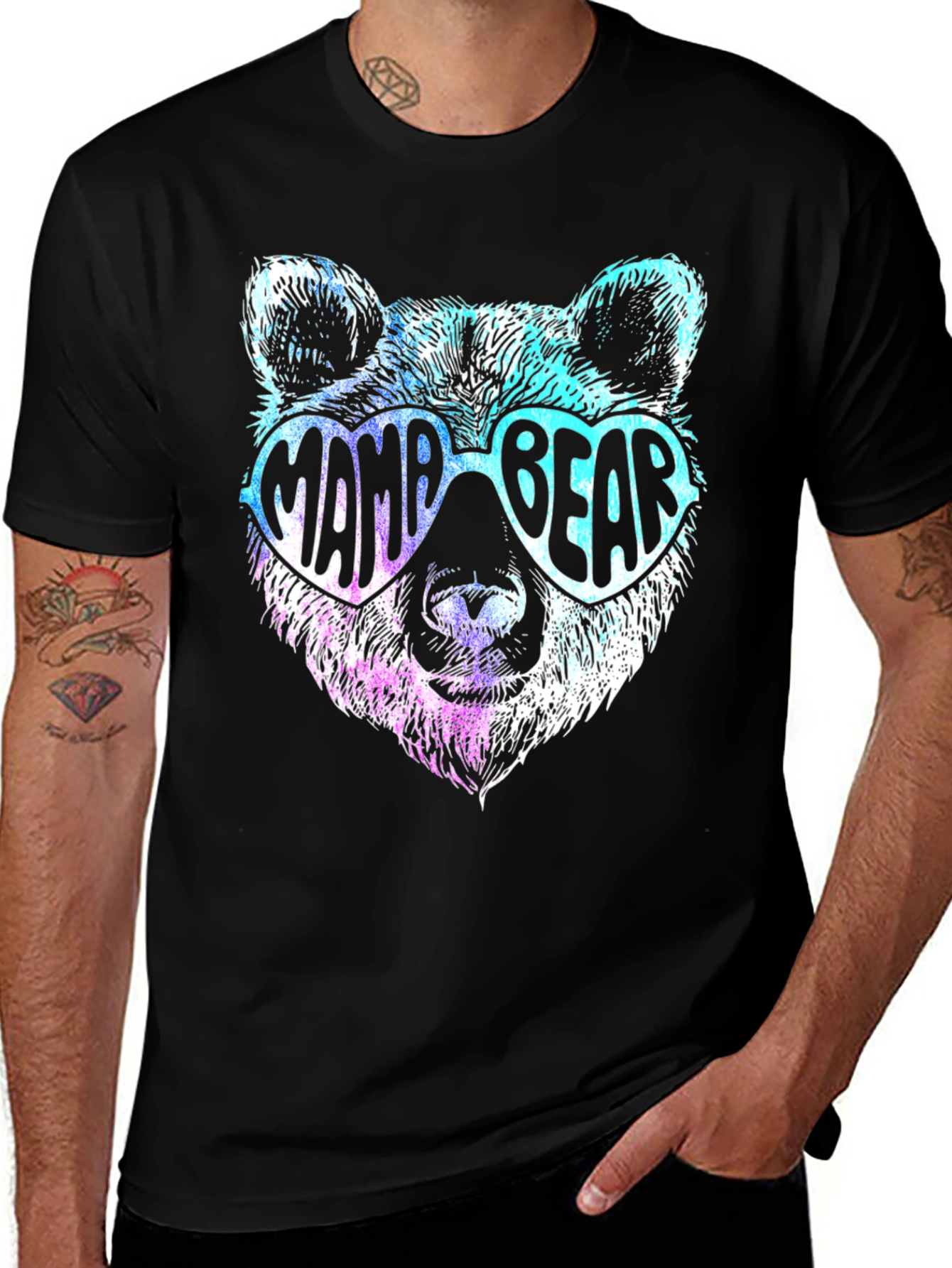 Mama Bear Graphic T-Shirt - Cool Bear with Sunglasses