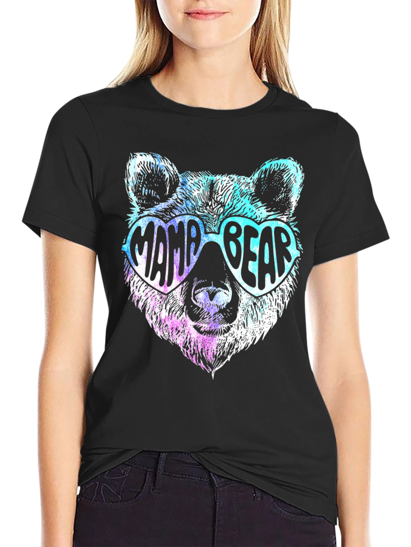Mama Bear Graphic T-Shirt - Cool Bear with Sunglasses