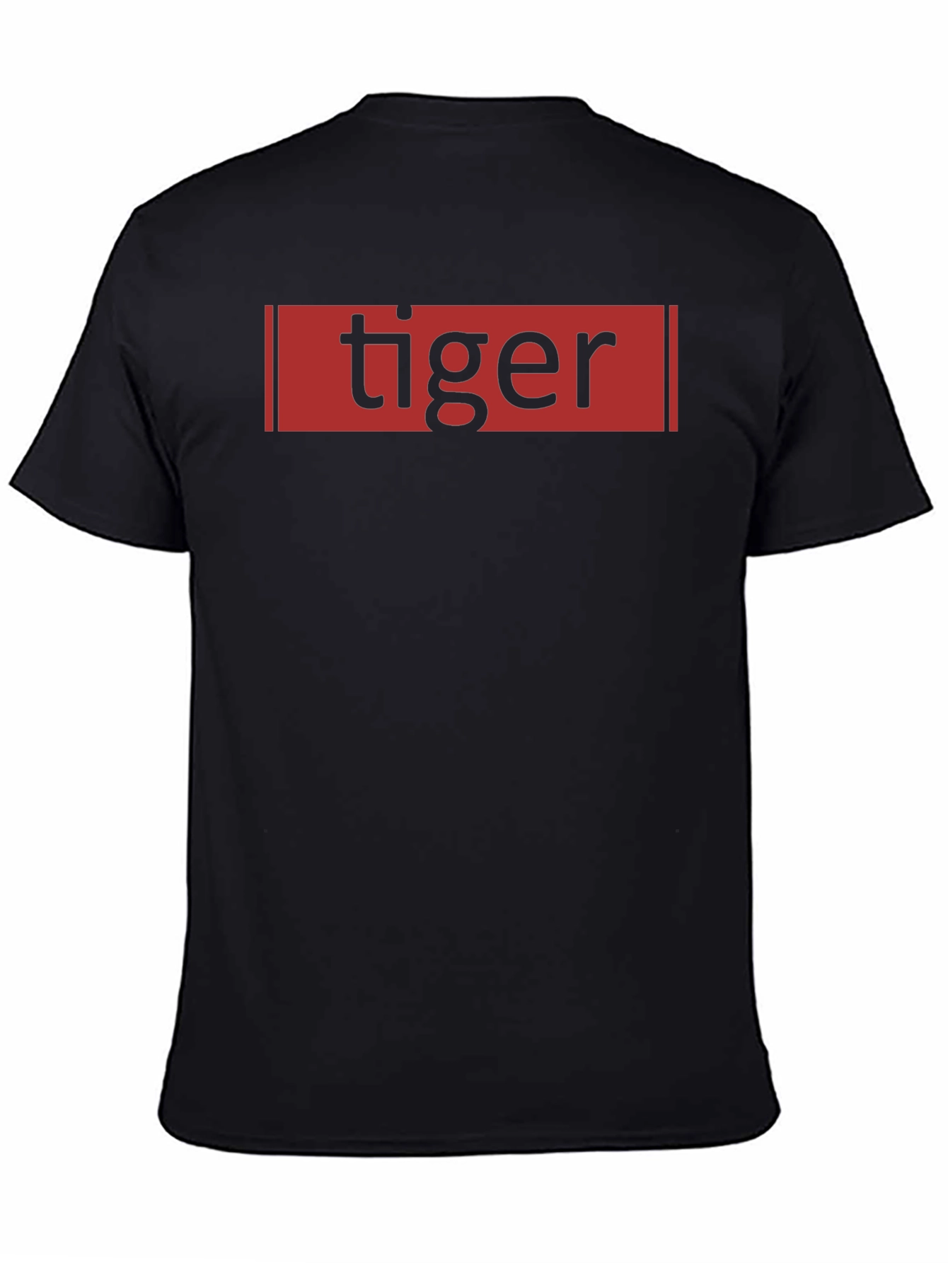 Tiger Graphic Print Crew Neck Black T-Shirt