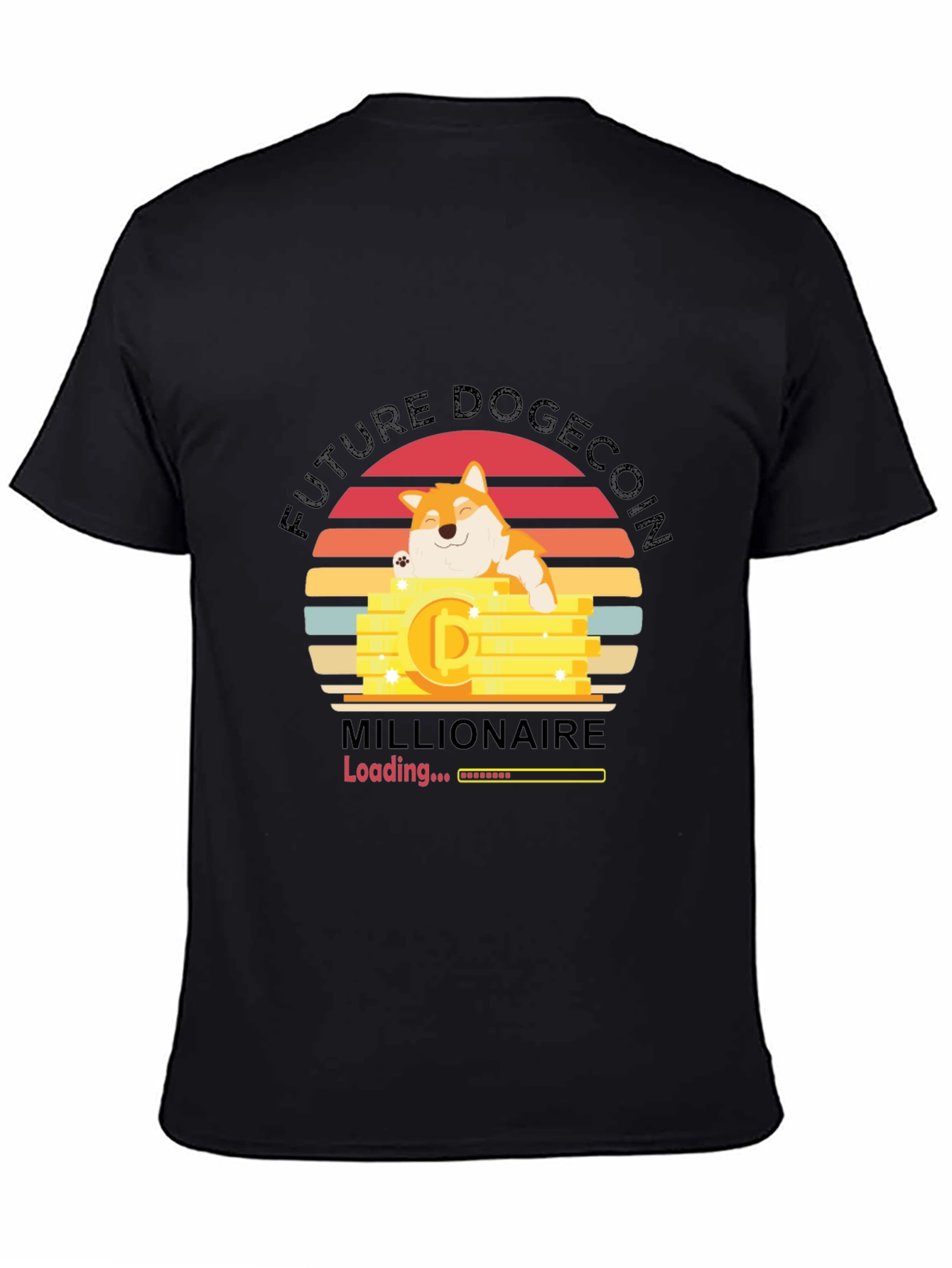 Future Dogecoin Millionaire Black T-Shirt