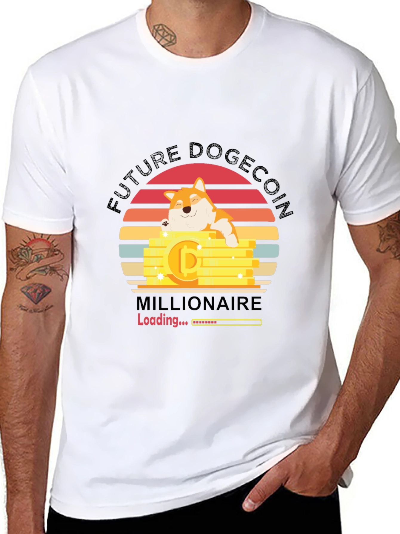 Future Dogecoin Millionaire Black T-Shirt