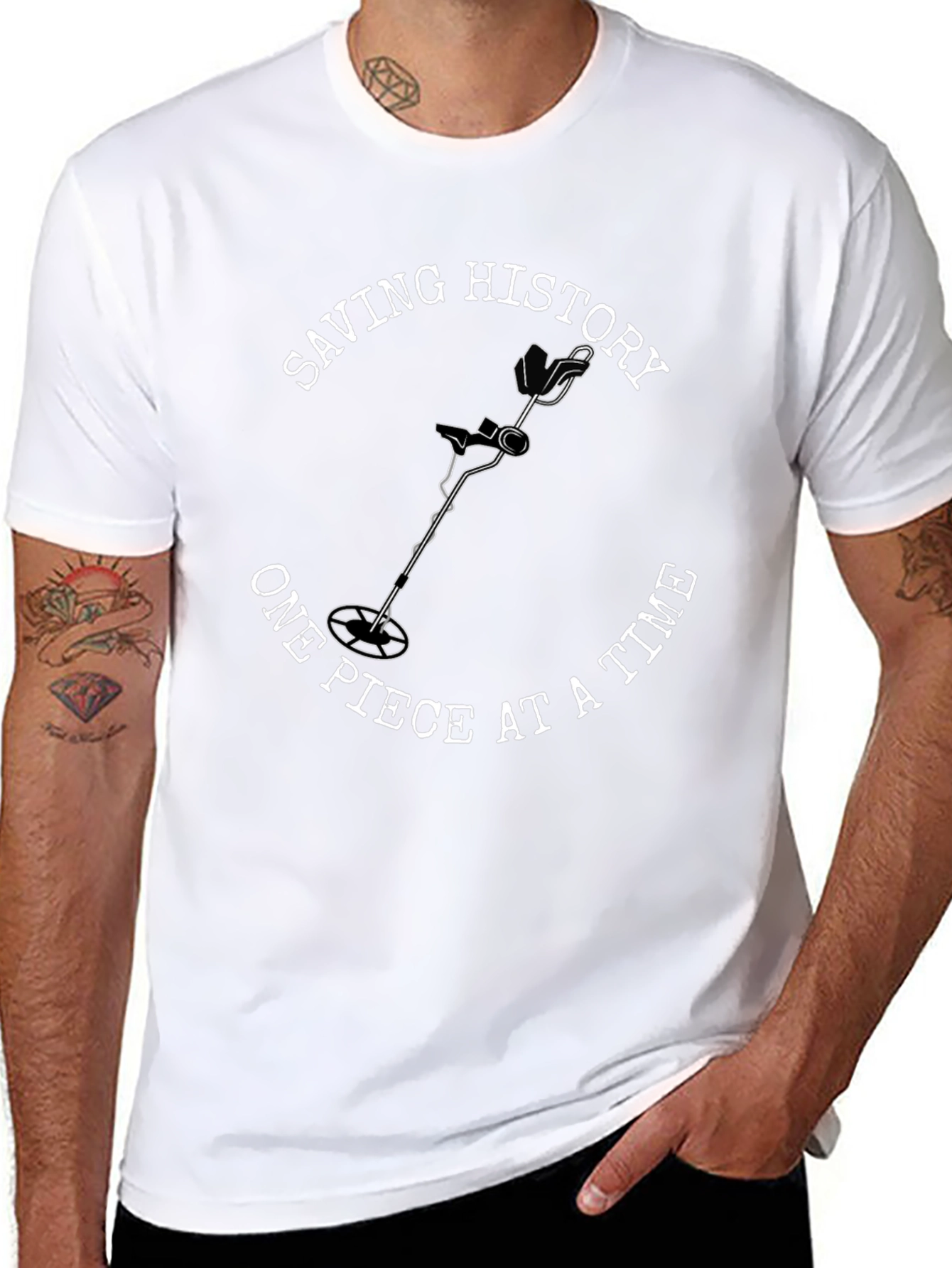 Saving History Metal Detecting Graphic T-Shirt