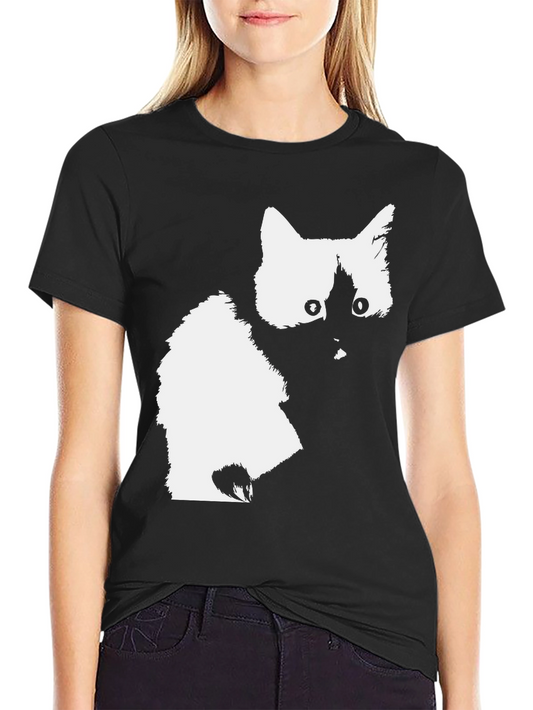 Cat Silhouette Black T-Shirt
