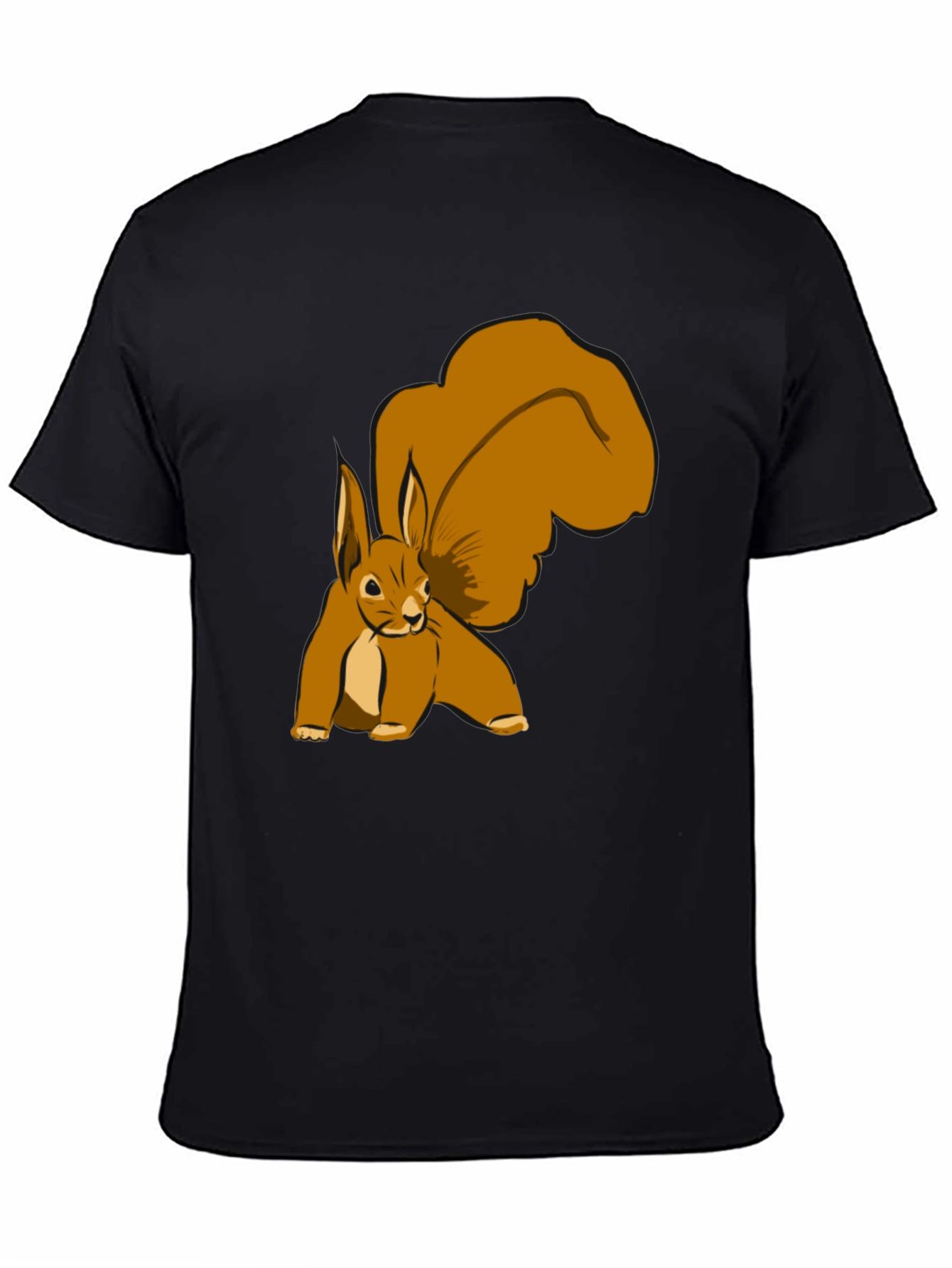 Squirrel Graphic Tee - Black Cotton T-Shirt