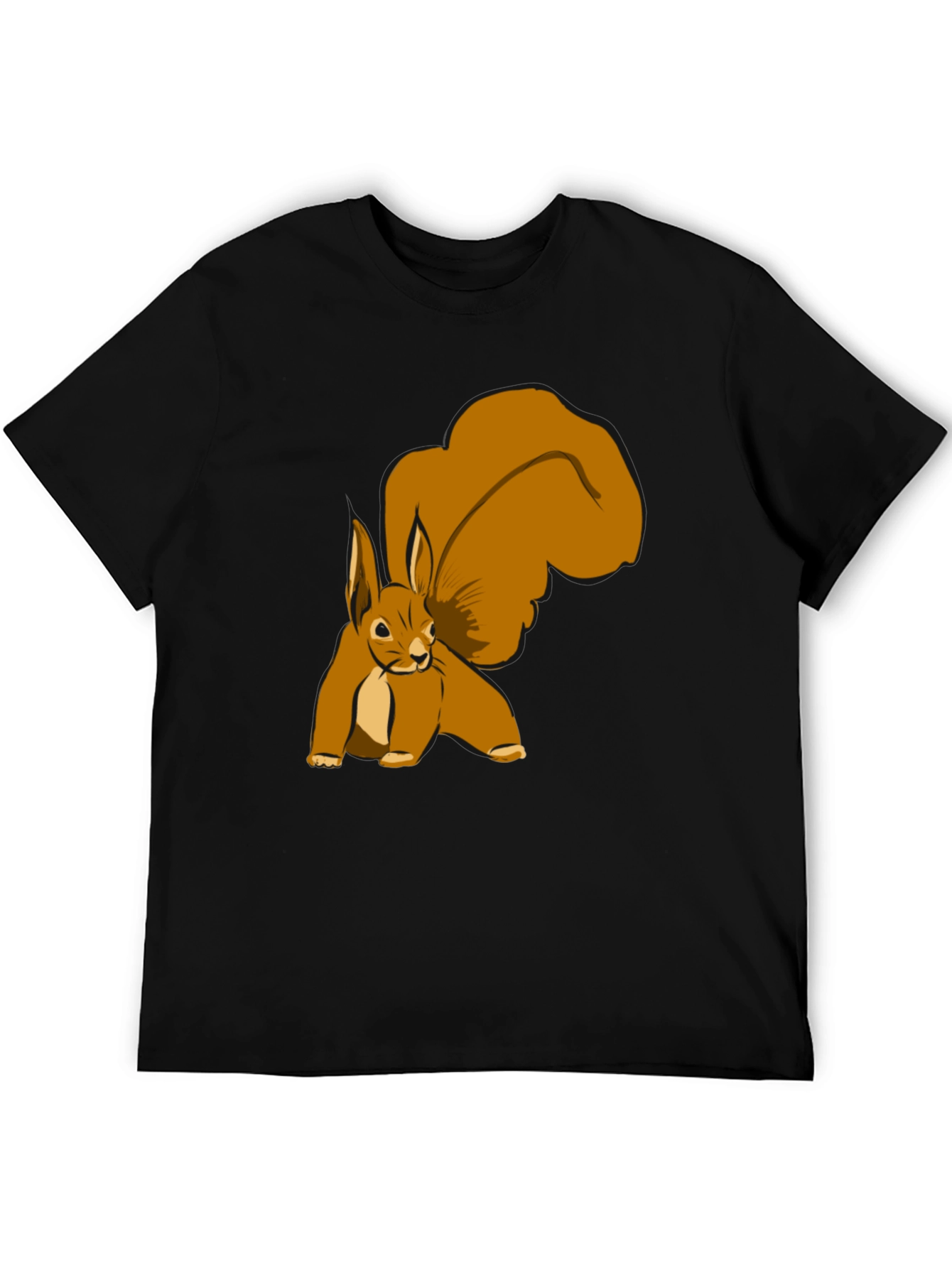 Squirrel Graphic Tee - Black Cotton T-Shirt