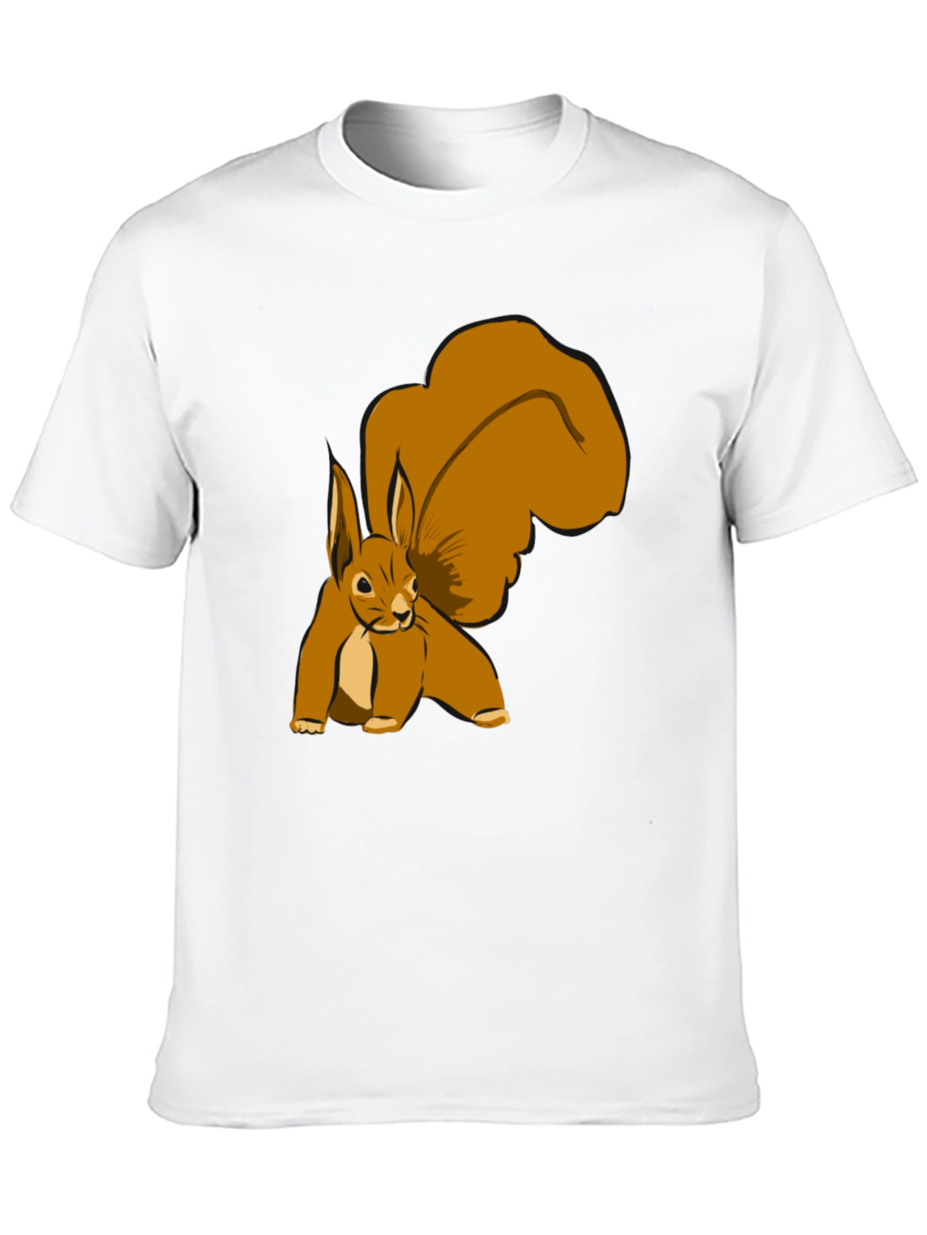 Squirrel Graphic Tee - Black Cotton T-Shirt
