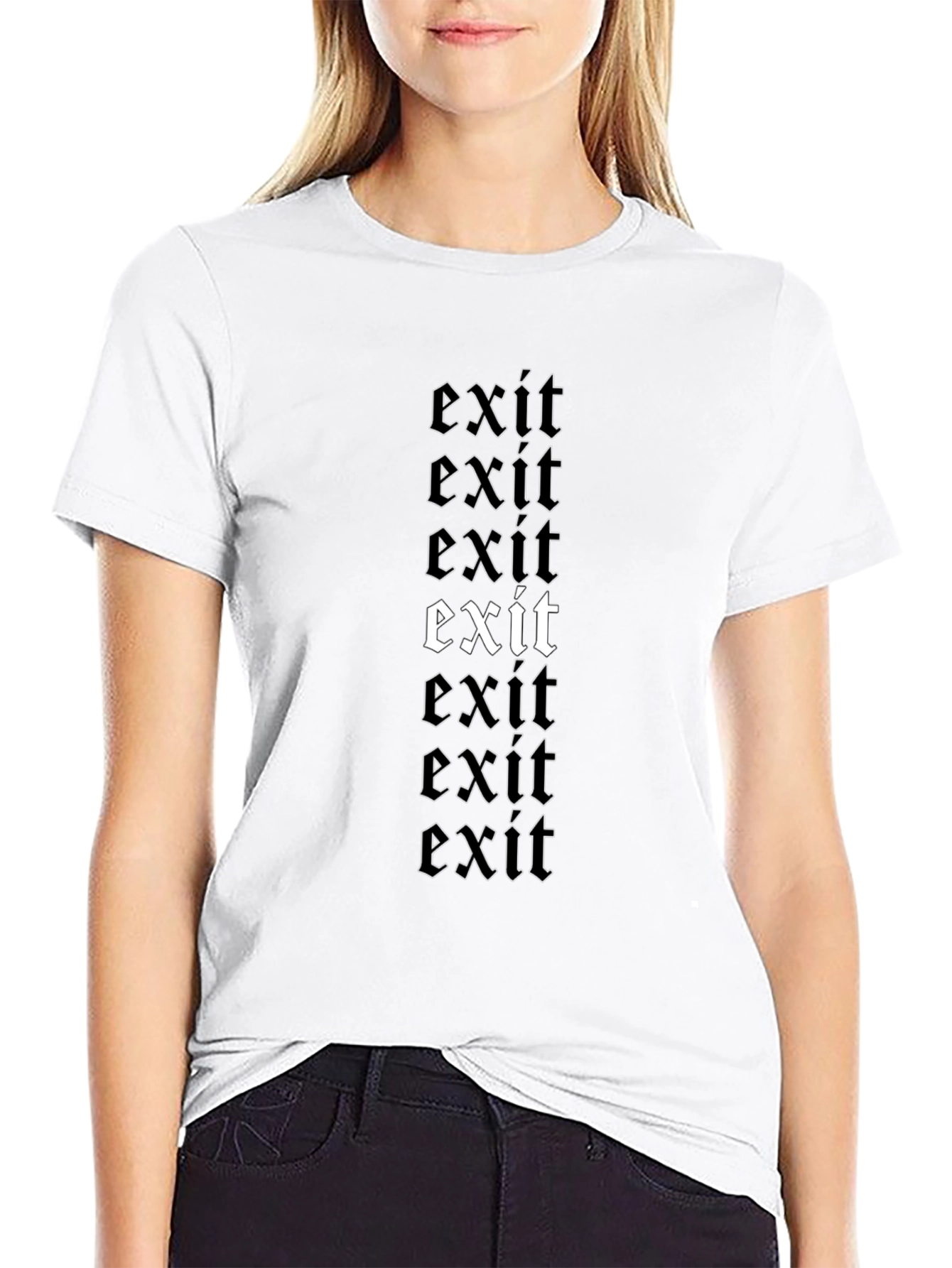 Exit T-Shirt - Gothic Style Text Design
