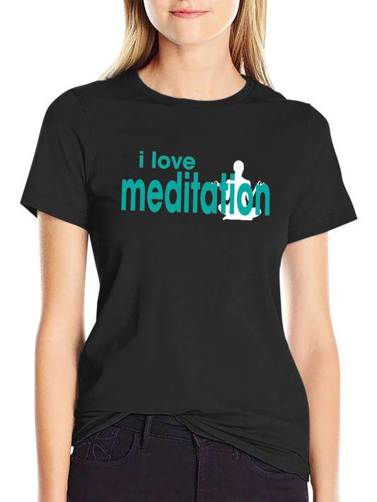 I Love Meditation Graphic T-Shirt - Black