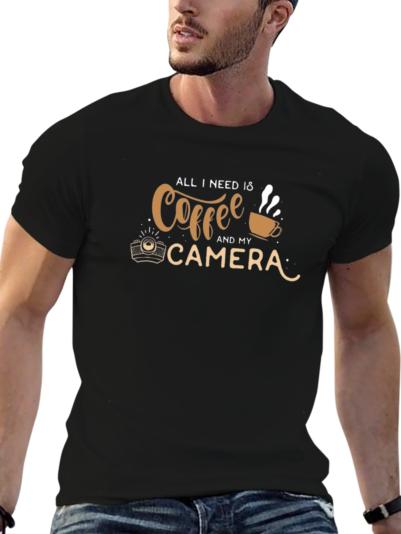 Coffee & Camera Graphic Tee - Photographer Shirt