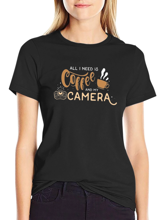Coffee & Camera Graphic Tee - Photographer Shirt