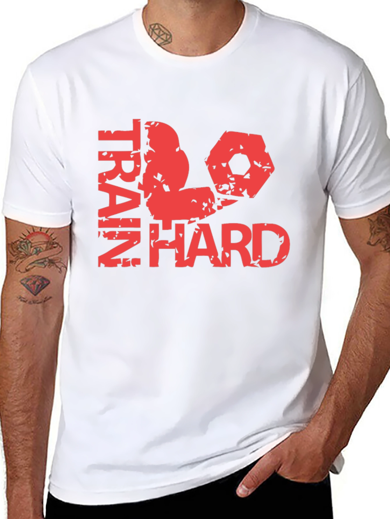 Train Hard Graphic Tee - Black Cotton