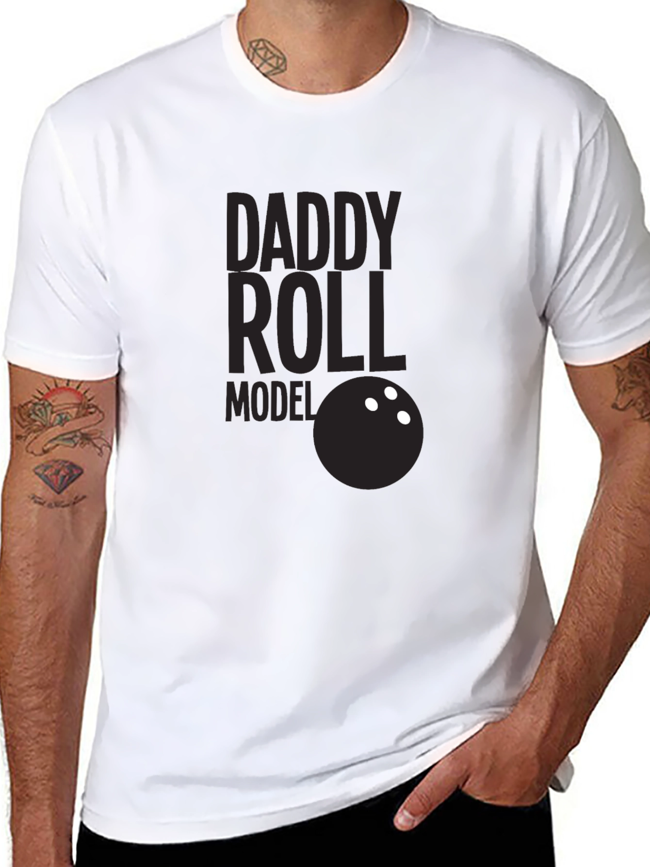 Daddy Roll Model T-Shirt Bowling Dad Tee