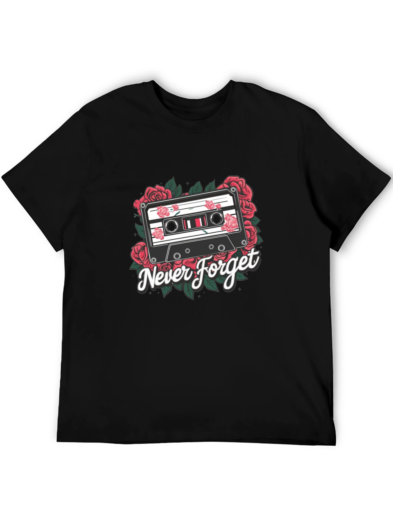 Retro Cassette Tape Roses Graphic Tee
