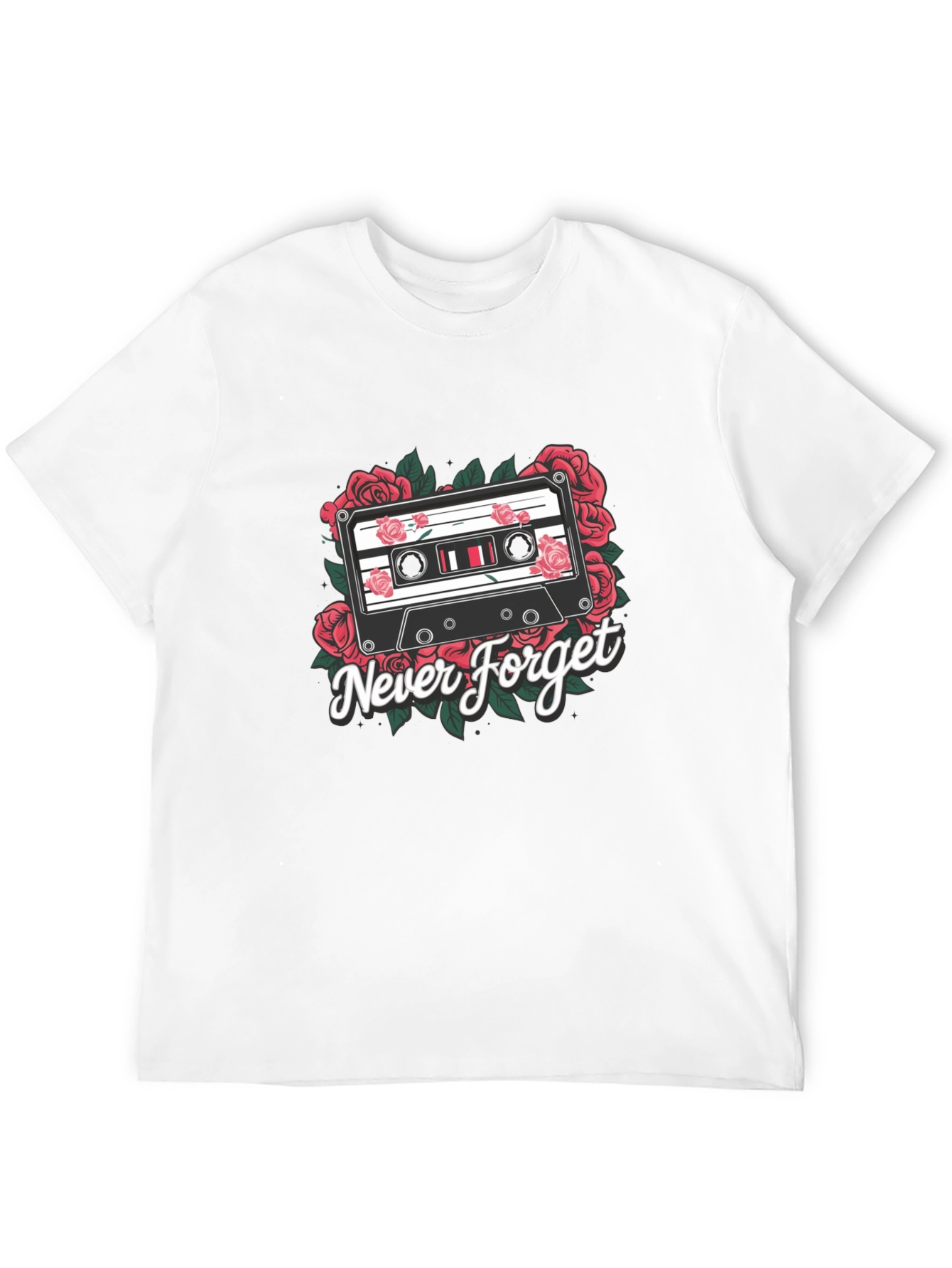 Retro Cassette Tape Roses Graphic Tee