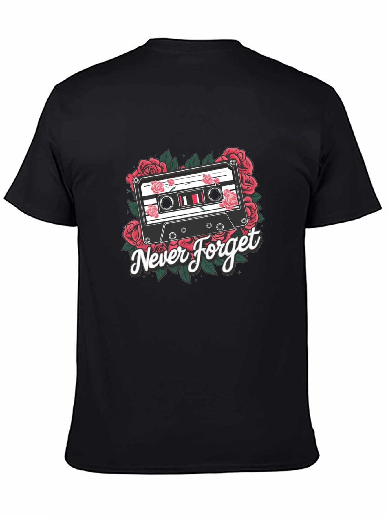 Retro Cassette Tape Roses Graphic Tee