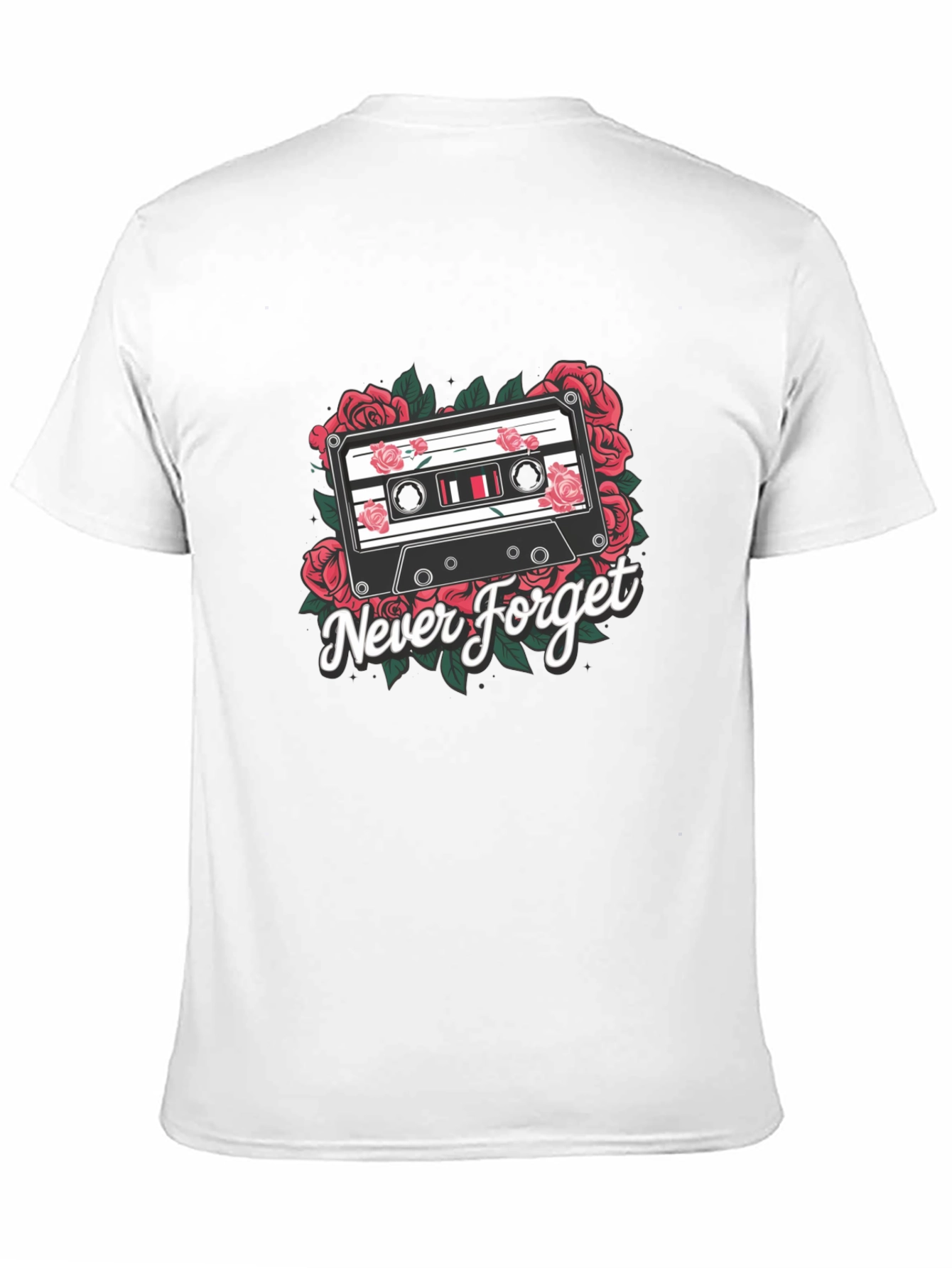 Retro Cassette Tape Roses Graphic Tee