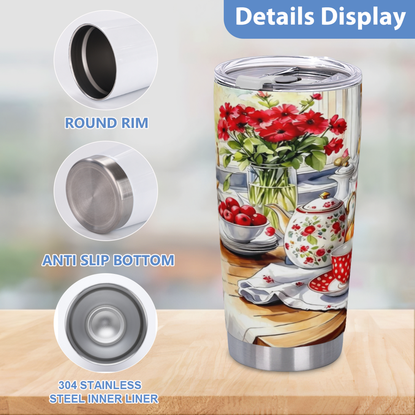 Magical Northern Lights Mountain Lake View 20oz Travel Tumbler